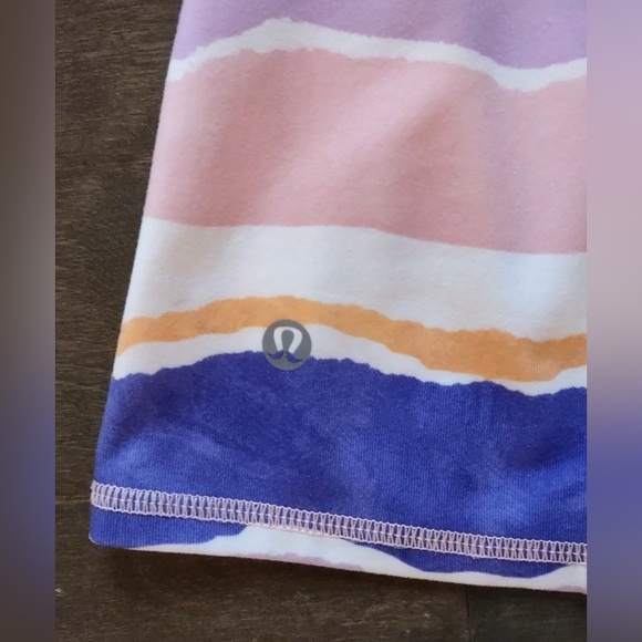 Lululemon Dancing Warrior Tank Top Bleacher Stripe White Iris/ Iris Flower Luon - Picture 6 of 6